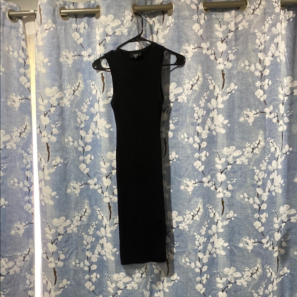 Vici Black Sheath Midi Dress for Cocktail
